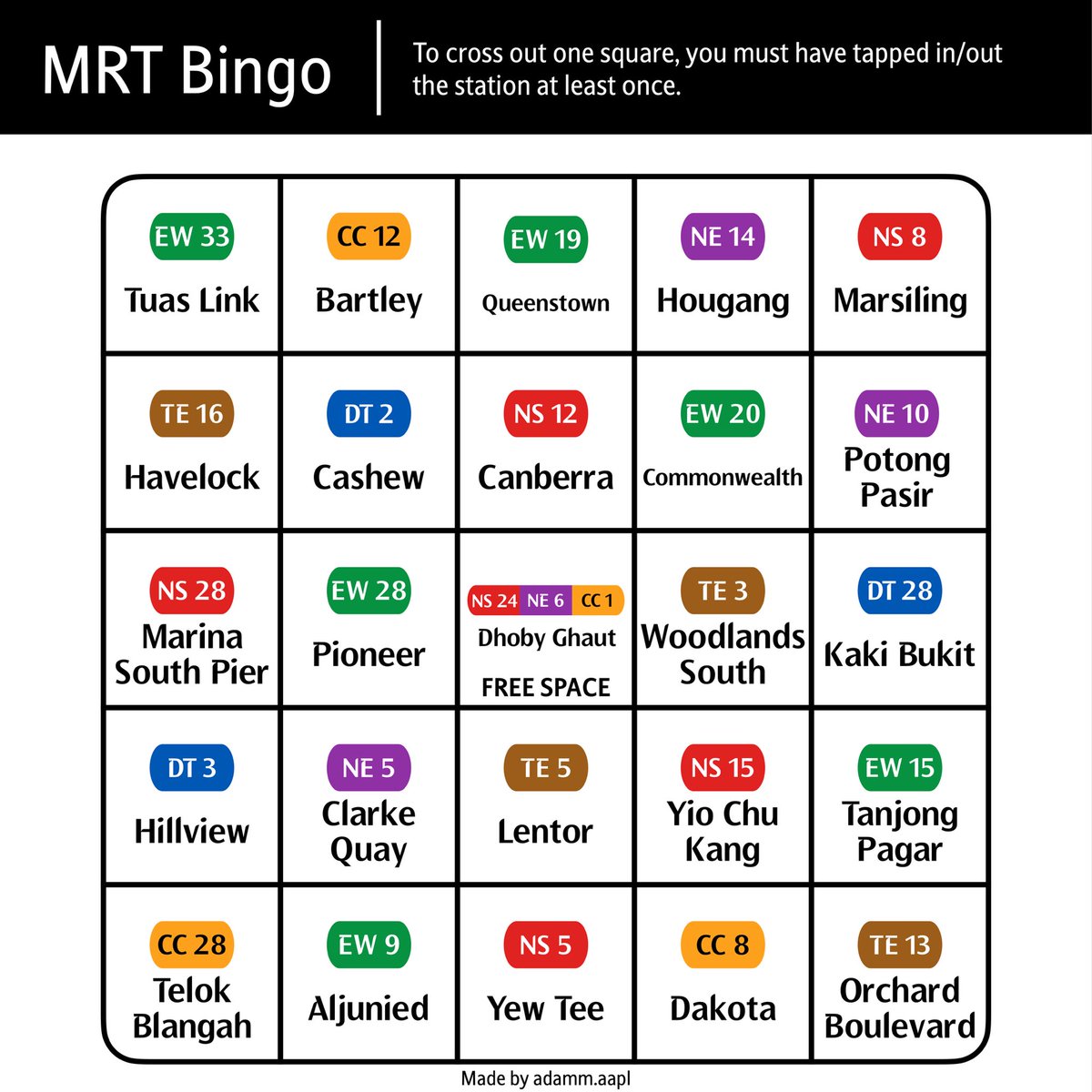adamm_apple's tweet photo. hi MRT bingo https://t.co/9fCEGVsmIK