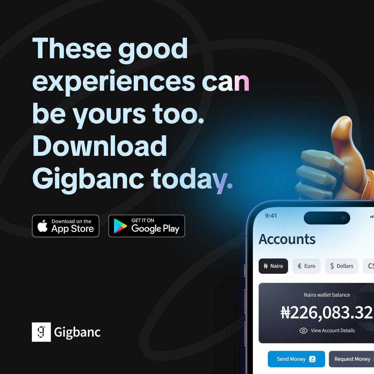 These could be your experiences too. Head over to your respective stores and download Gigbanc today.

#Gigbanc #gigbancislive