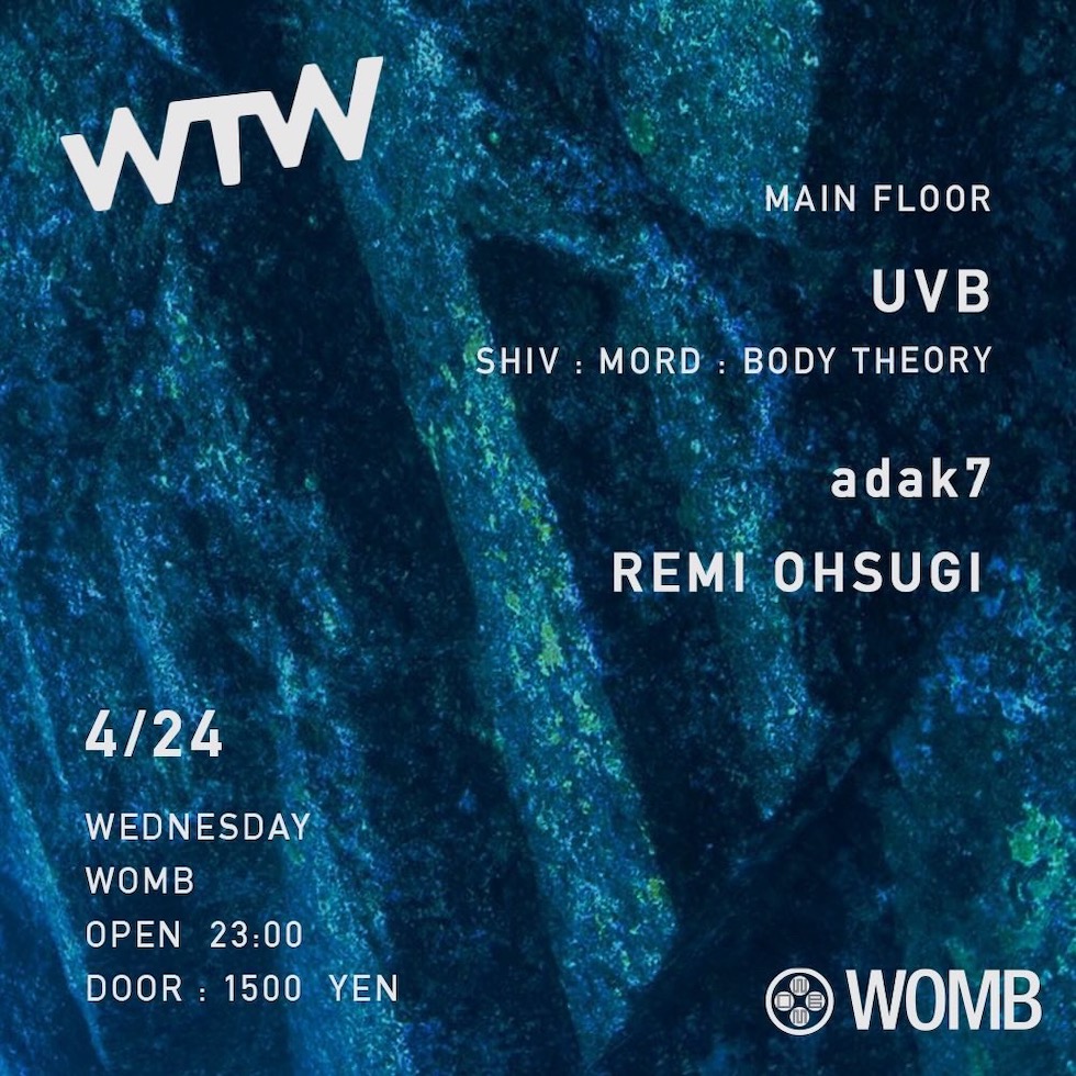 WOMB_Tokyo's tweet photo. WEEKDAY PARTIES ON THIS WEEK

●4/22(MON) FUTURE ⚠️TONIGHT⚠️
TECHNO, HOUSE, BASS
https://t.co/2TR8f5pdX8

●4/23(TUE) ASIA TECH
TECH HOUSE, TECHNO
https://t.co/NoLLLHmwnG

●4/24(WED) WTW
TECHNO
https://t.co/Aed013gHwd

●4/25(THU) INTER
TECHNO
https://t.co/EAOvYn6Rwg https://t.co/IkMOAraNwK