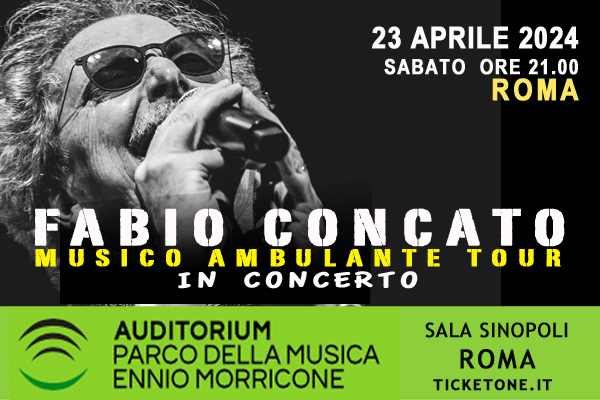 #FabioConcato & i Musici in #concerto - #MusicoAmbulanteTour - MARTEDI 23/04/2024 ore 21.00 - #Roma - #AudiitoriumParcodellaMusica_EnnioMorricone_SalaSinopoli - Prevendita online: ticketone.it/event/fabio-co……