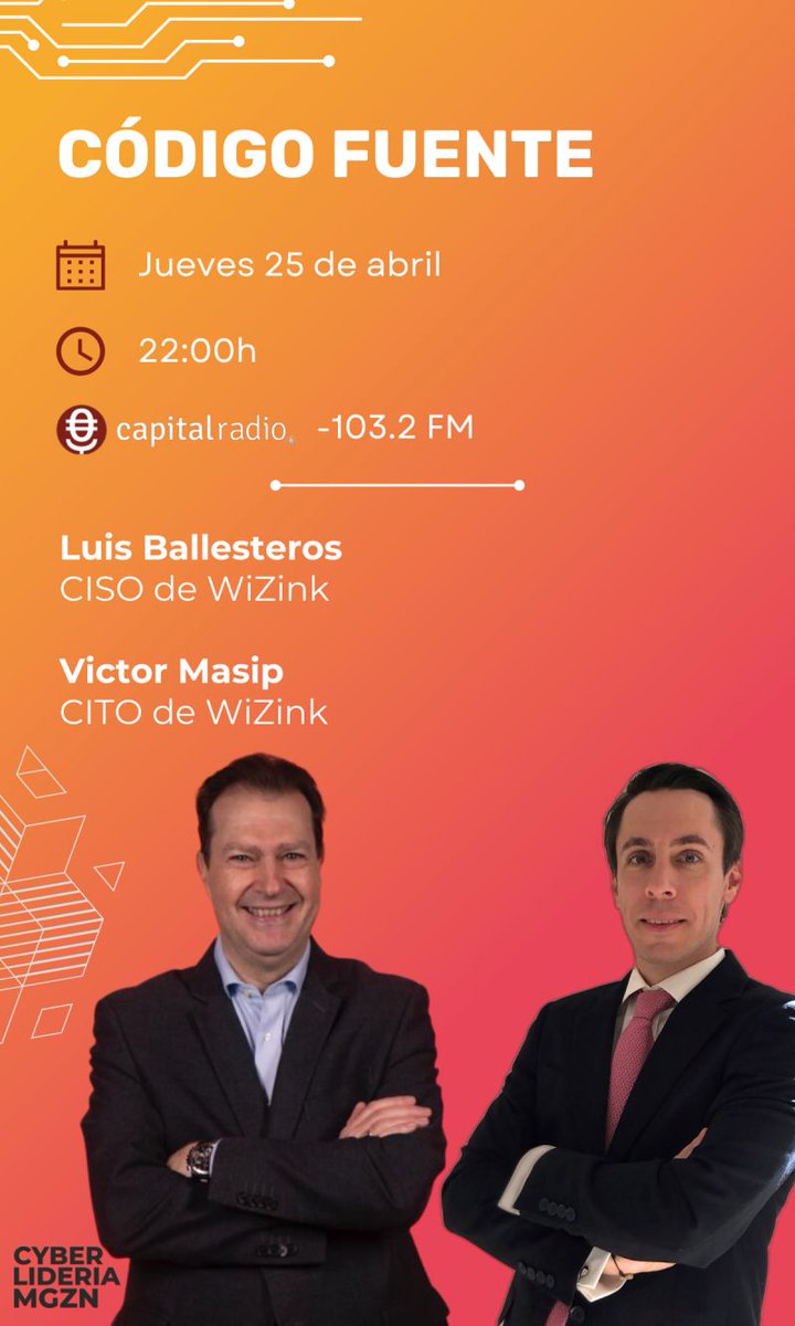 ¡Atención, amantes de la innovación y la tecnología! 

Marquen sus calendarios y únanse a nosotros este jueves para el cuarto episodio de Código Fuente, el pódcast de CyberLideria MGZN, donde dos mentes brillantes se unen en una conversación reveladora 

linkedin.com/feed/update/ur…