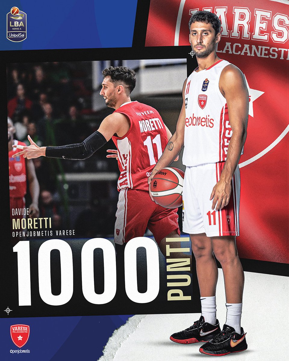 Congratulazioni a Davide Moretti per il traguardo dei 1000 punti in #LBASerieA 👏

#TuttoUnAltroSport