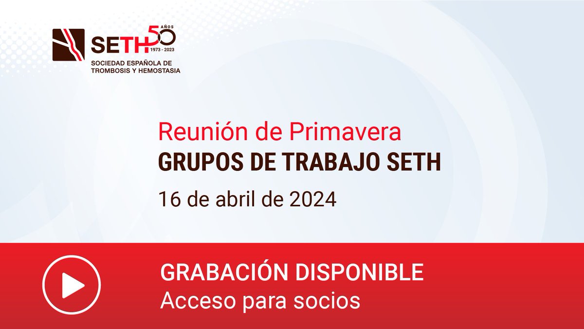 🩸🔬¡La Reunión de los Grupos de Trabajo de la SETH ya está disponible en diferido! Accede con tus datos de miembro y visualízala para conocer los retos, avances y nuevos proyectos 👉seth.es/cuenta-de-memb… #InvestigaciónSETH #trombosis #hemostasia