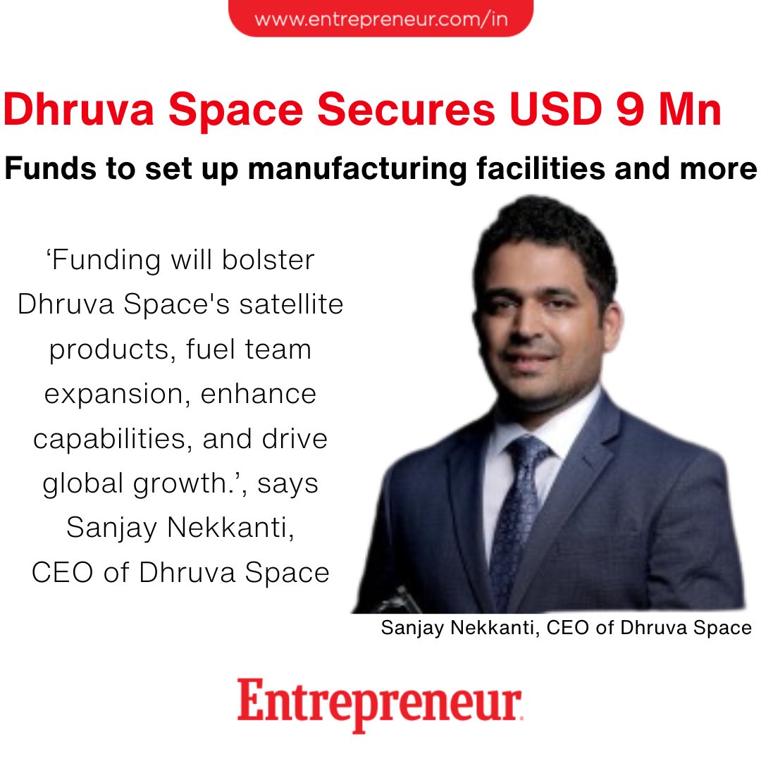 Dhruva Space Secures USD 9 Mn Funding from IAN Alpha Fund, Technology Development Board, and Others Read: ow.ly/ssYj50RkRfr #BusinessAcquisitions #TechStartups #VentureCapital #Innovation #InvestmentNews #SpaceIndustry #StartupFunding #SpaceTech #DhruvaSpace