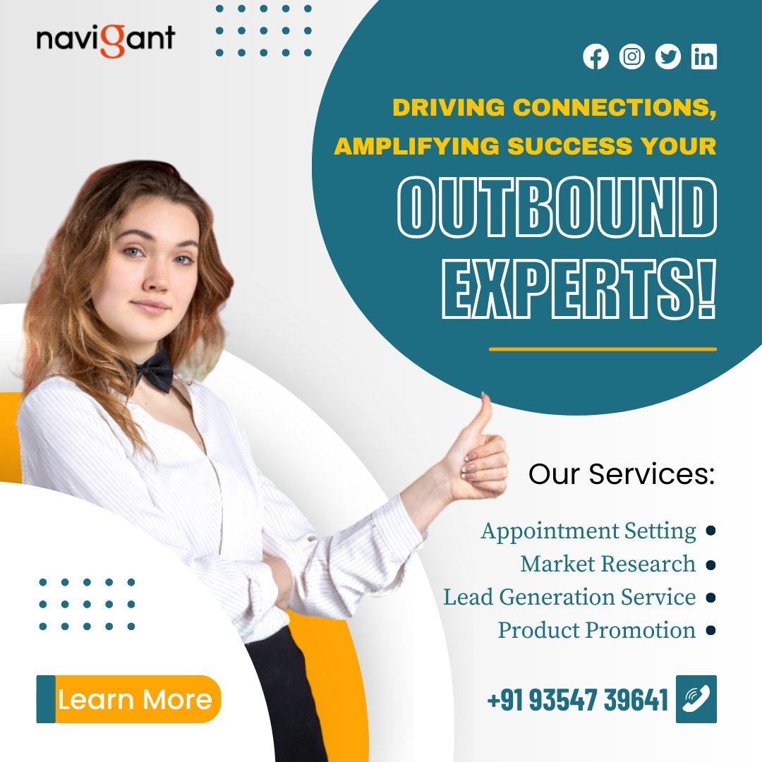 At Navigant, we combine decades of industry expertise, cutting-edge technology, robust infrastructure, and a highly skilled workforce to deliver exceptional outbound call center services.

🌐 Web: navigant.in

#Navigant #BPO #Outsourcing #ServiceProvider #CallCenter