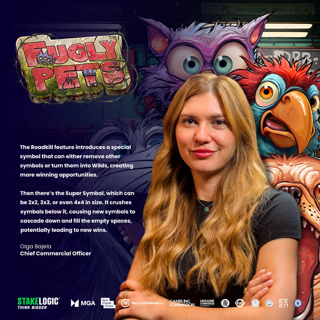 Join us for an interview with Olga Bajela, our CCO, as we dig into the game features of Fugly Pets! 🐾

Read More Here 👉 stakelogic.com/en/qa-behind-t…

+18 | BeGambleAware.org

#Stakelogic #ThinkBigger #FuglyPets #Interview #Videoslot #SpinToWin #OnlineSlot #SuperWheel