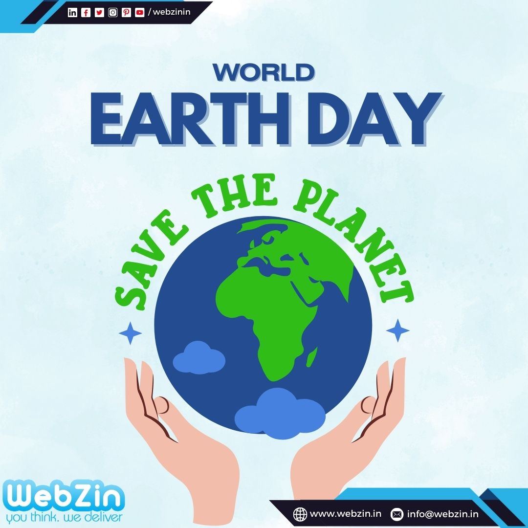 Happy Earth Day from Webzin Infotech! 🌍 Let's pledge to make every day Earth Day by embracing sustainable practices, reducing carbon footprints, and nurturing our planet for future generations. Together, we can make a difference! #EarthDay #Sustainability #WebzinInfotech