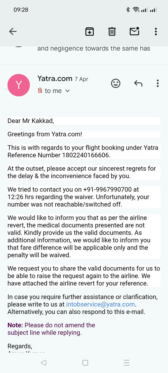 @Yatra_Care @SingaporeAir @jagograhakjago @JM_Scindia Just like your getting back to me from past 70 days?
@SingaporeAir please inform me whether they have maild you regarding the date change in last 70 days or not as they are claiming your not replying...
@jagograhakjago @JM_Scindia please help...
#ScamAlert #scammer