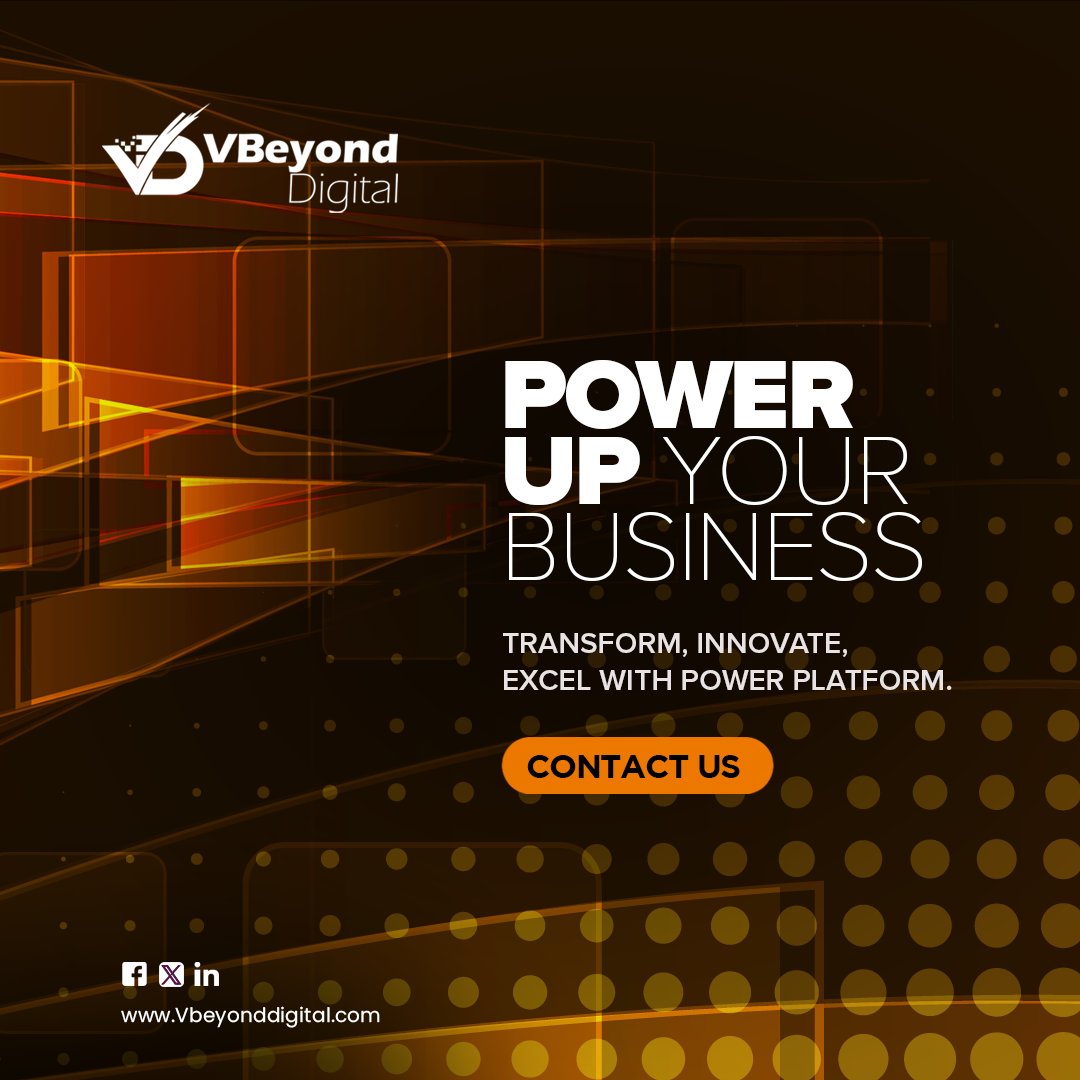 Elevate your digital processes with Power Platform! Automate, create, and analyze data effortlessly. VBeyond Digital will help you fully utilize its capabilities for peak efficiency. ​

Read more: shorturl.at/jsDU0​
​
#PowerPlatform #BoostYourBusiness #VBeyondDigital