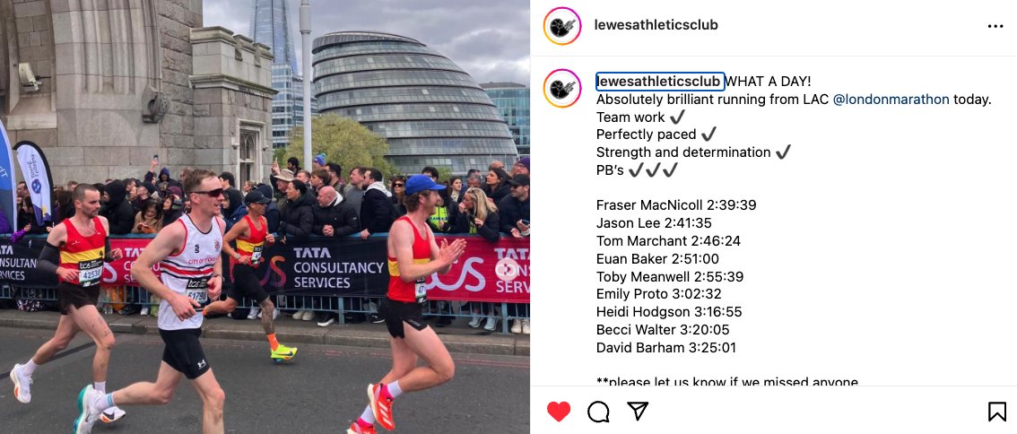 Congrats to the LAC London Marathon contingent – some great performances!