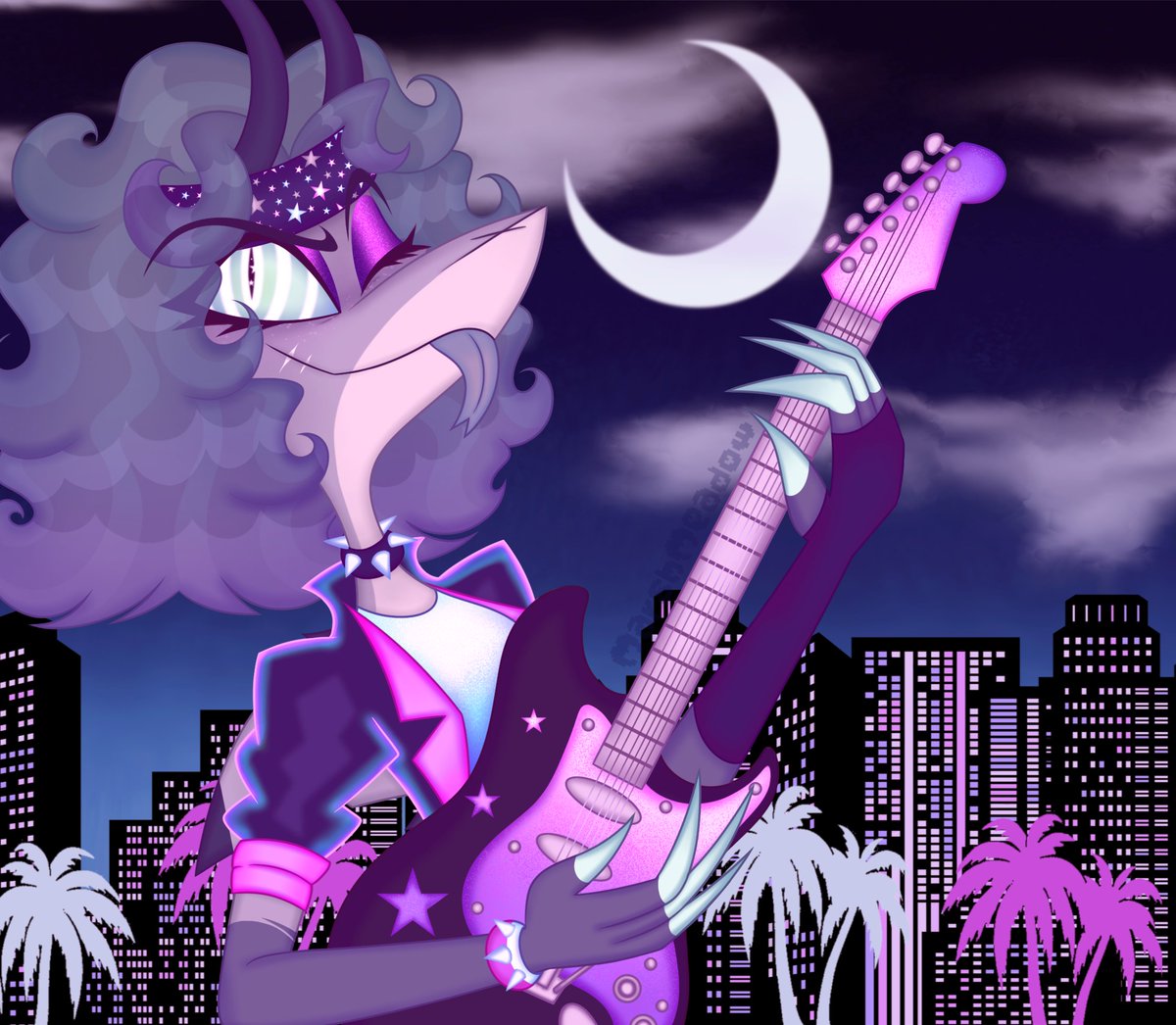 #HelluvaBoss #HelluvaBossFanart #HelluvaBossChaz #WhoFanarted #ChazVegas 
I went a lil overboard on the synthwave aesthetic but 💯

Chaz be rocking out in Vegas ‼️