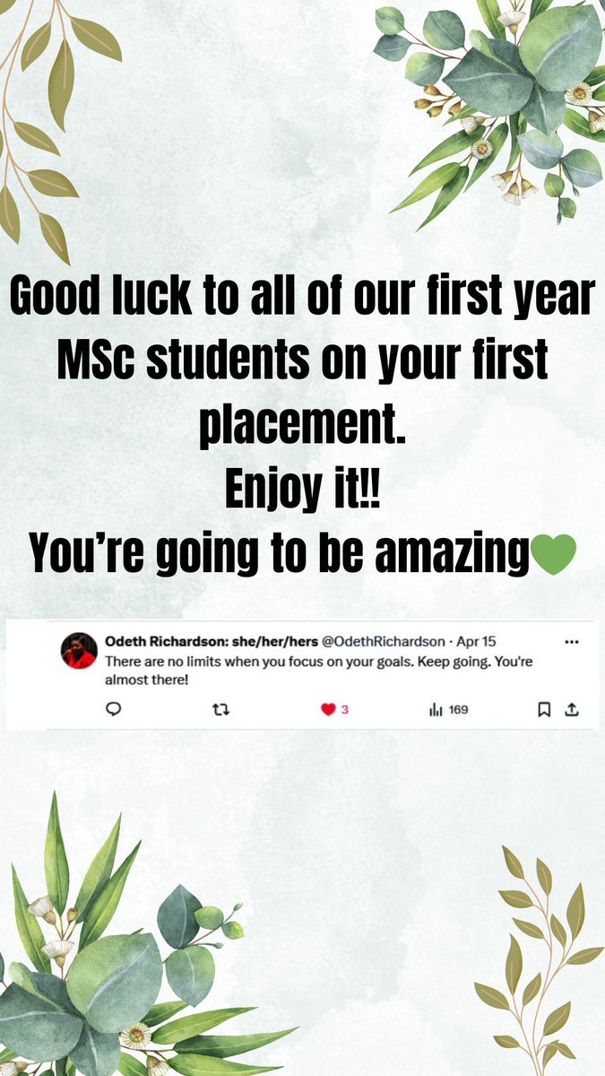 Good luck to all of our first-year MSc students!