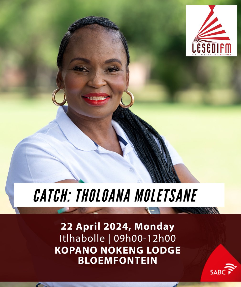 Kajeno re hasa lenaneo la #Itlhabolle ka kotloloho Kopano Nokeng Lodge, Bloemfontein. @fsgov @deptoflabour @UIFBenefits 

Mamela Radio!