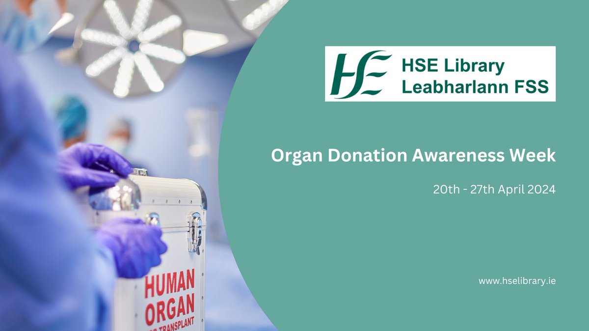 It's #OrganDonationAwarenessWeek! The #hselibrary supports clinicians with the latest in blood transfusion: free access to 'Transfusion Evidence Library' for trending topics & high-quality research: hselibrary.ie #DonateLife