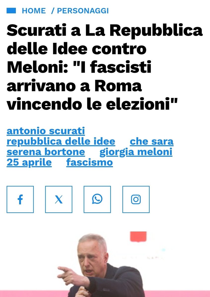 Non ho capito...#Scurati starebbe accusando gli elettori del cdx di essere dei #fascisti? Giusto? Ecco, io mi sarei anche rotta le palle di questa gente. Tanto tanto eh!🤬🤮