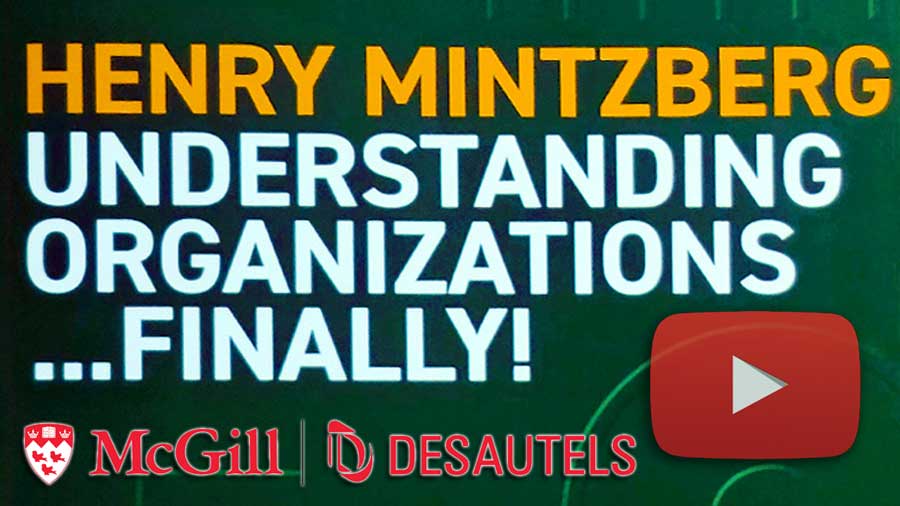This is an excerpt from the video of a reception at @mcgillu @DesautelsMcGill Faculty of Management to celebrate the launch of Professor Henry Mintzberg’s latest book - Understanding Organizations…Finally! #video >> lnkd.in/eqbgiYpH << Produced by @CLCTVR