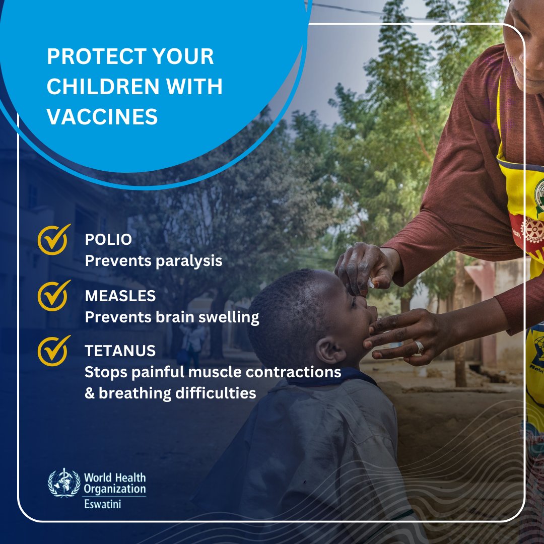 ➡️Protect your children with vaccines!Here's why they're crucial: 🦠Polio vaccine prevents paralysis 🦠Measles vaccine prevents brain swelling 🦠Tetanus vaccine stops painful muscle contractions & breathing difficulties ➡️Vaccines shield against serious illnesses & save lives