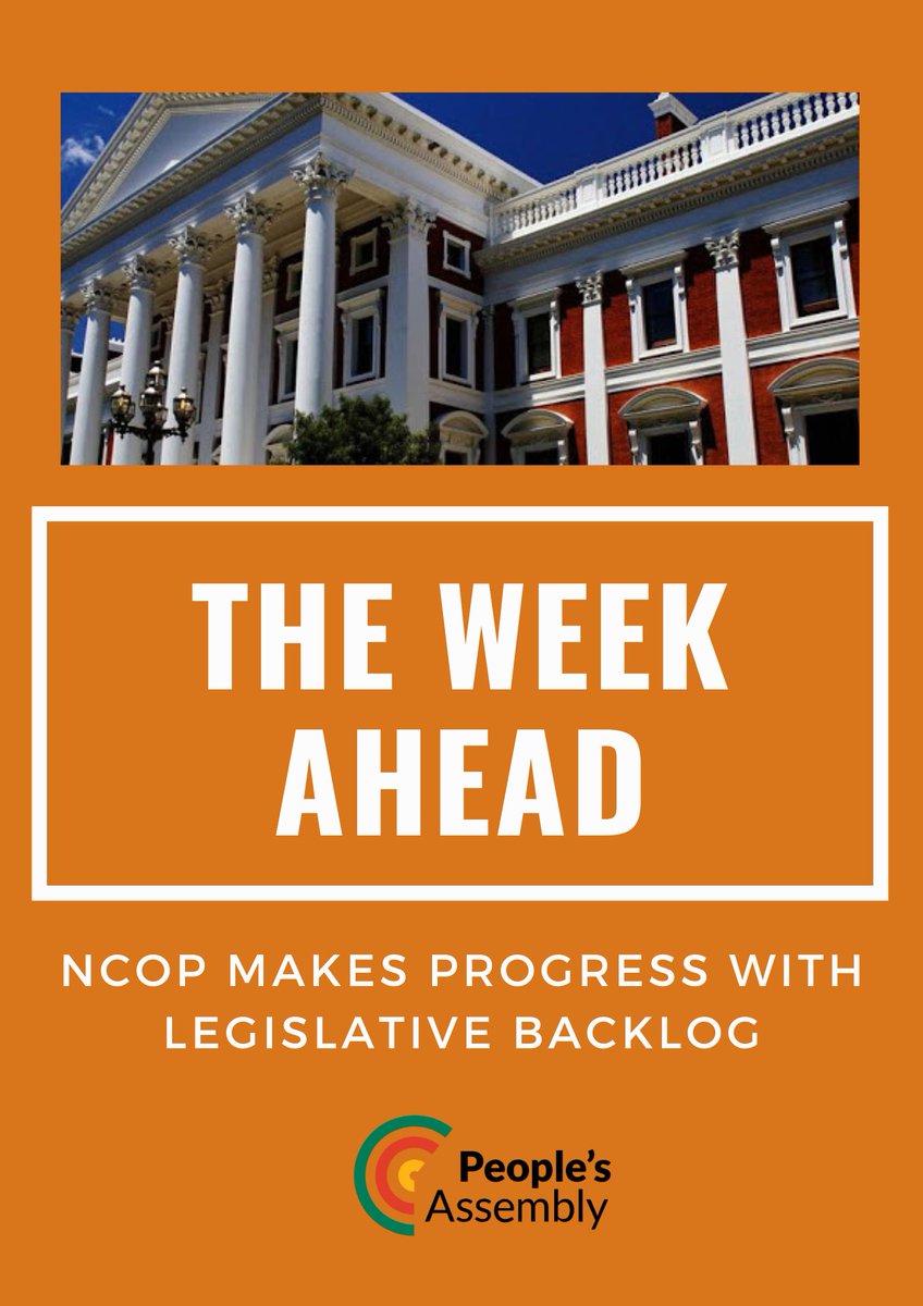 🇿🇦The Week Ahead: NCOP makes progress with legislative backlog The NCOP will get an opportunity to dent the legislative load on Thursday as the main chamber is provisionally scheduled to consider eight bills 👉Read more: pa.org.za/blog/week-ahea…