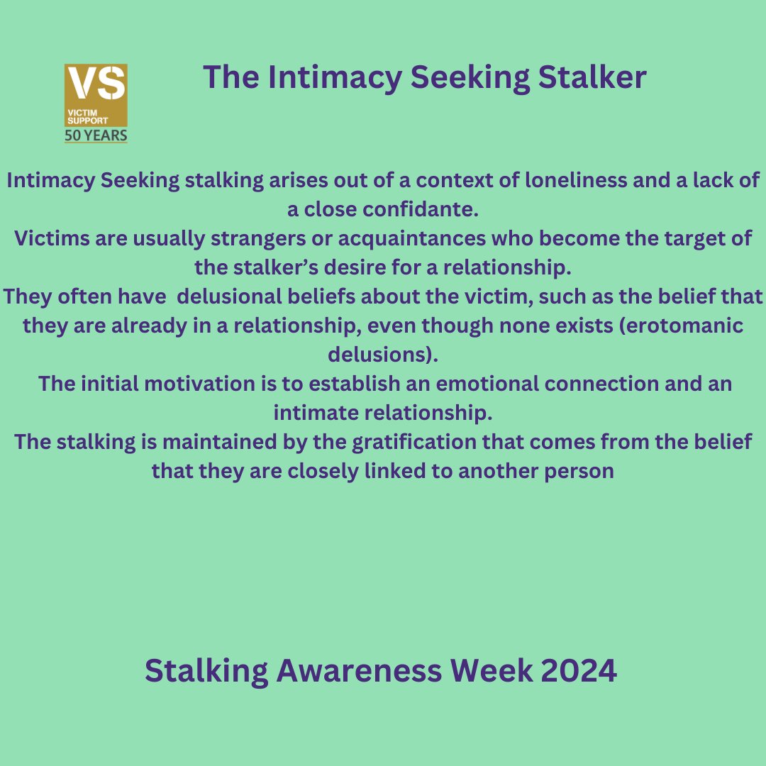 If you feel you are being #Stalked you can contact us on 0300 303 1971 we are here to help and support you #NSAW2024 #JoinForcesAgainstStalking