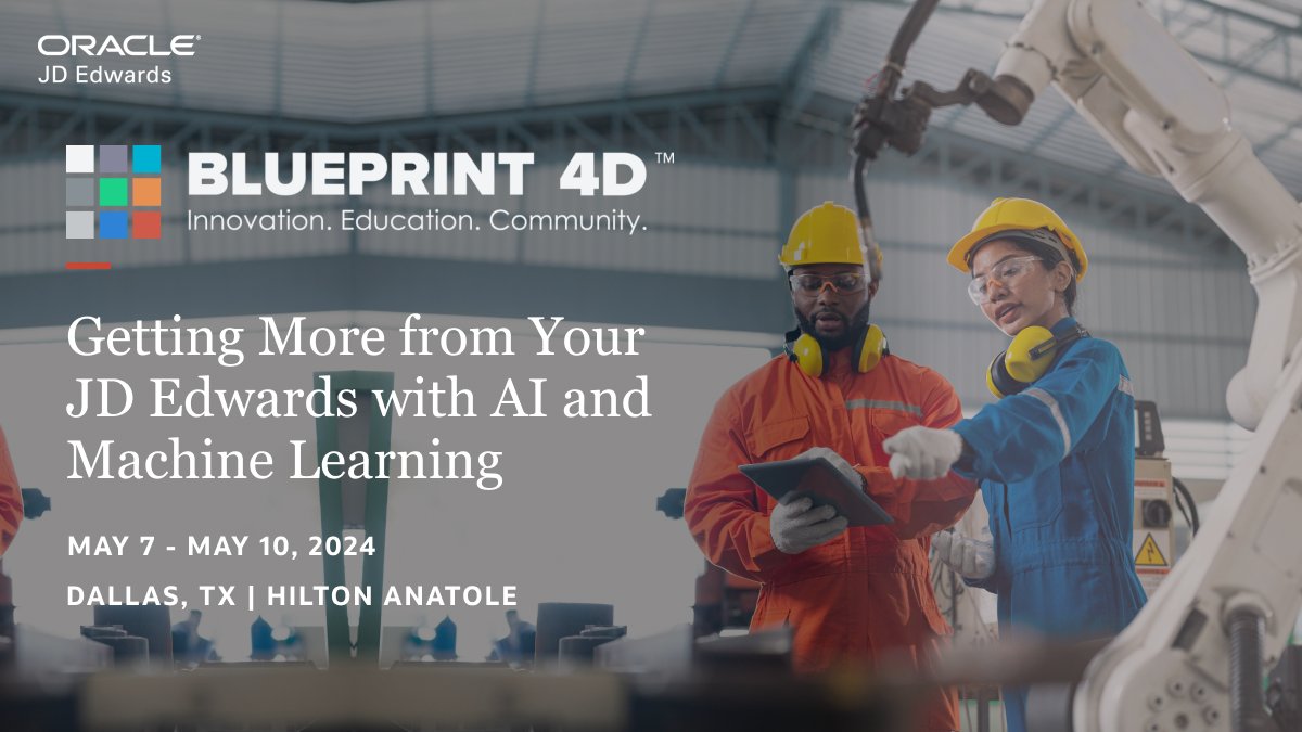 OracleJDEdwards's tweet photo. Join Oracle’s Prashanth Thimmavajjala for his session on ‘Getting More from Your JD Edwards with AI and Machine Learning’ at the #BLUEPRINT4D #JDEdwards Forum: https://t.co/CoZVTIPUNm https://t.co/CZX3UUEXC6