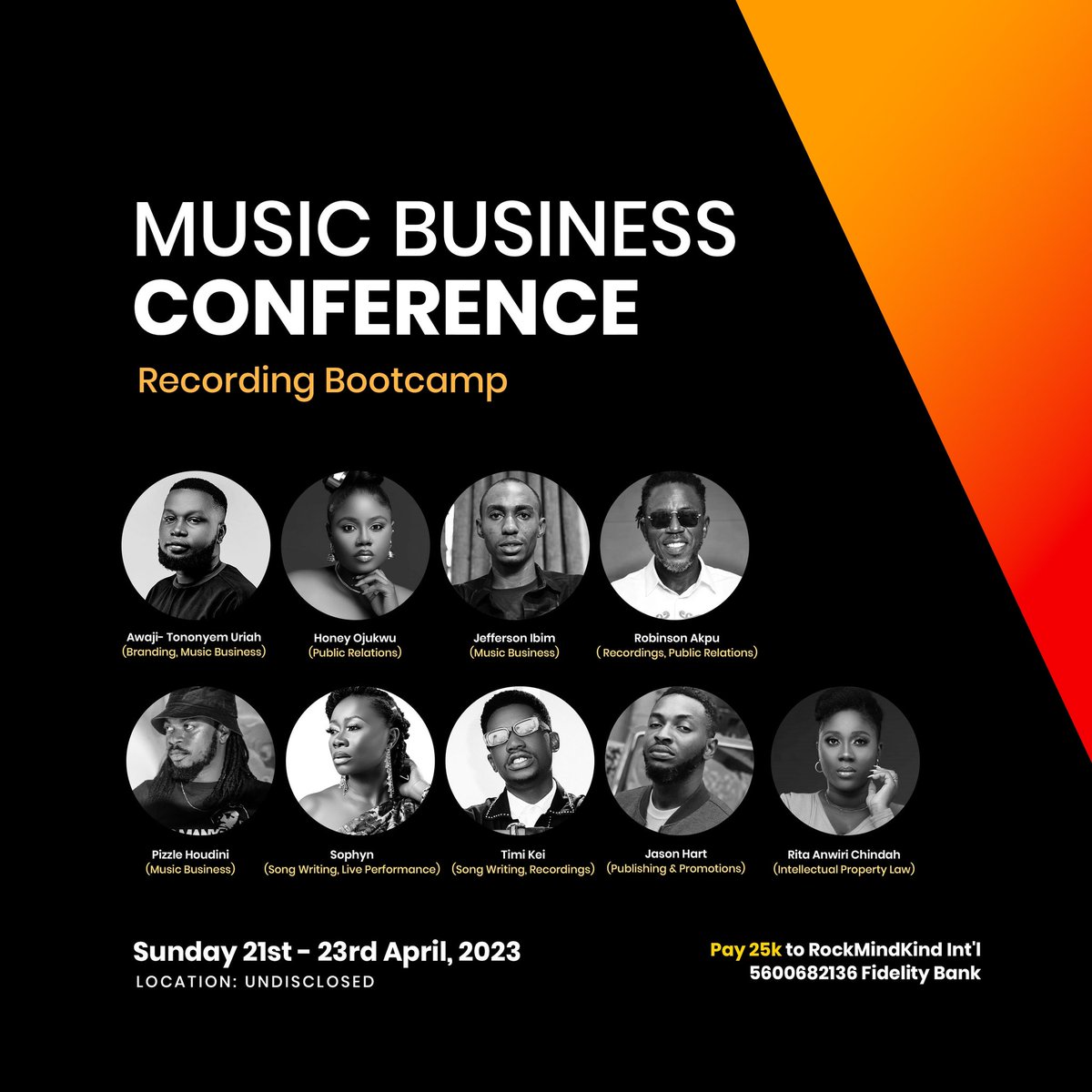Music Business Conference Recording BOOTCAMP featuring an amazing array of industry faithfuls @thegreattontex @robinsonakpu @theibim @pizzlehoudini @ESMERALDOESQ @iamDDeal @Sophynmusic & more. Enquiries: 07083738885 #RSMG #MusicBusiness