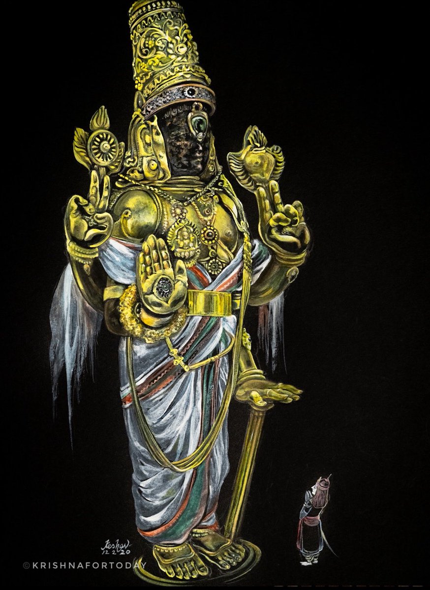 Krishna as Parthasarathy : Arjuna’s surrender, Krishna’s vishwaroopam #watercolour #Gita #bhakti #bhagavatham #Krishnafortoday