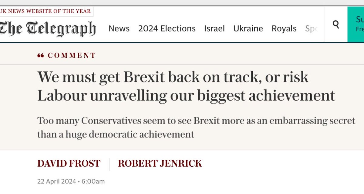 So much to unpick in Frost/Jenrick rallying to defend Brexit They say: 🔵 Many Conservatives now see Brexit more as an embarrassing secret! 🔵 Conservatives need to defend Brexit and sweep away ‘Brexit gloom’ 🔵 Our economic problems stem not from Brexit but from