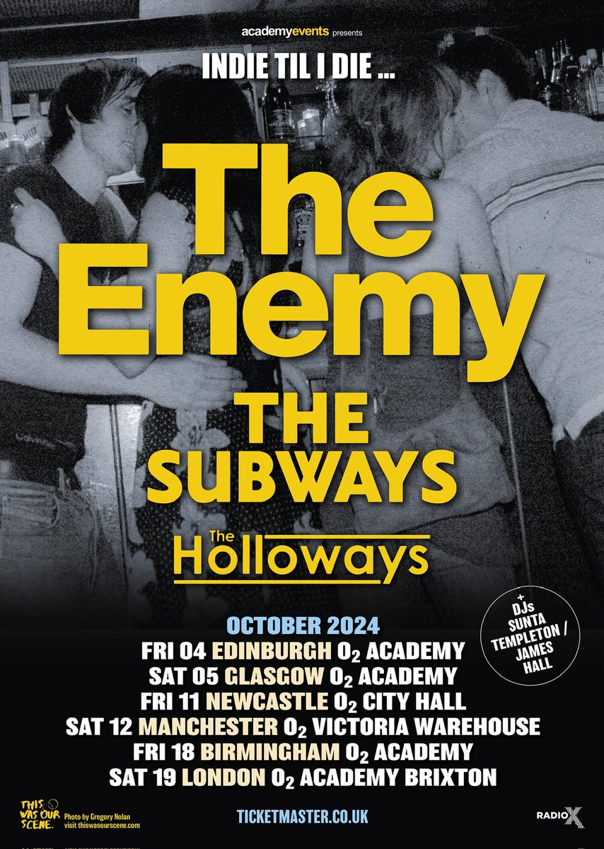 Tickets for October’s tour dates on sale now. X theenemyband.co.uk/tour