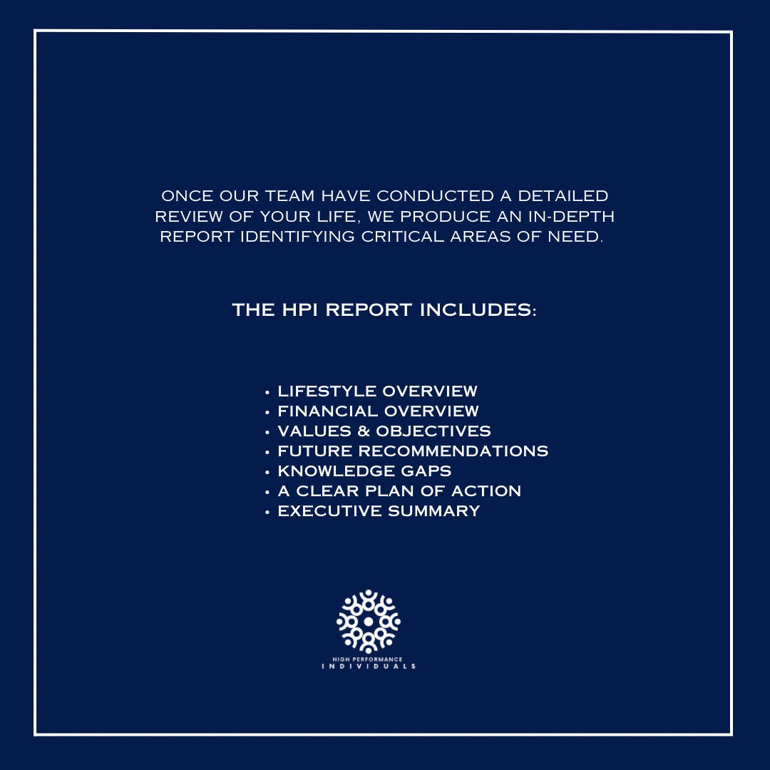 HPIndividuals's tweet image. The HPI report will contain multiple considerations and suggestions for you based on the analysis our team have made.

It will also allow you to understand your short and long term position and how your future may look with suggestions for next steps. 

highperformanceindividuals.co.uk/whatwedo