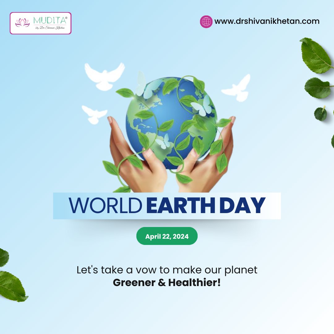 Celebrating World Earth Day by embracing innovative solutions for environmental challenges. Let's inspire change and drive progress towards a #greenertomorrow. #EarthDay2024

#actforearth #ecofriendly #planetprotectors #drshivanikhetan #mudita #experiencingjoy #sharingjoy