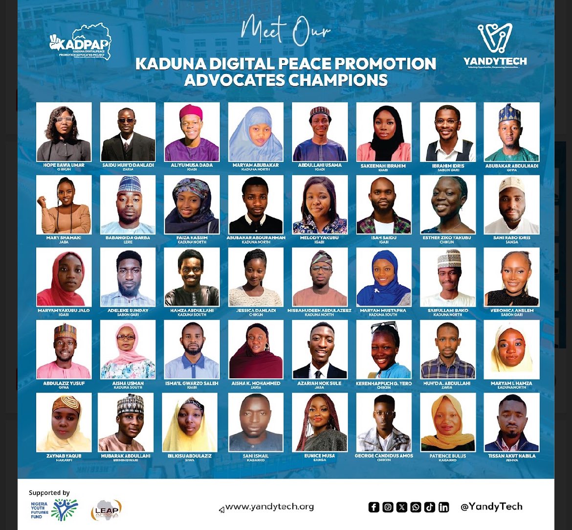 Happy to announce that I have been selected as one of the 40 @YandyTech KADPAP Champions.

#KADPAPChampion #KADPAP #YandyTechCommunity #TheNigeriaWeWant!!

Wish me luck!