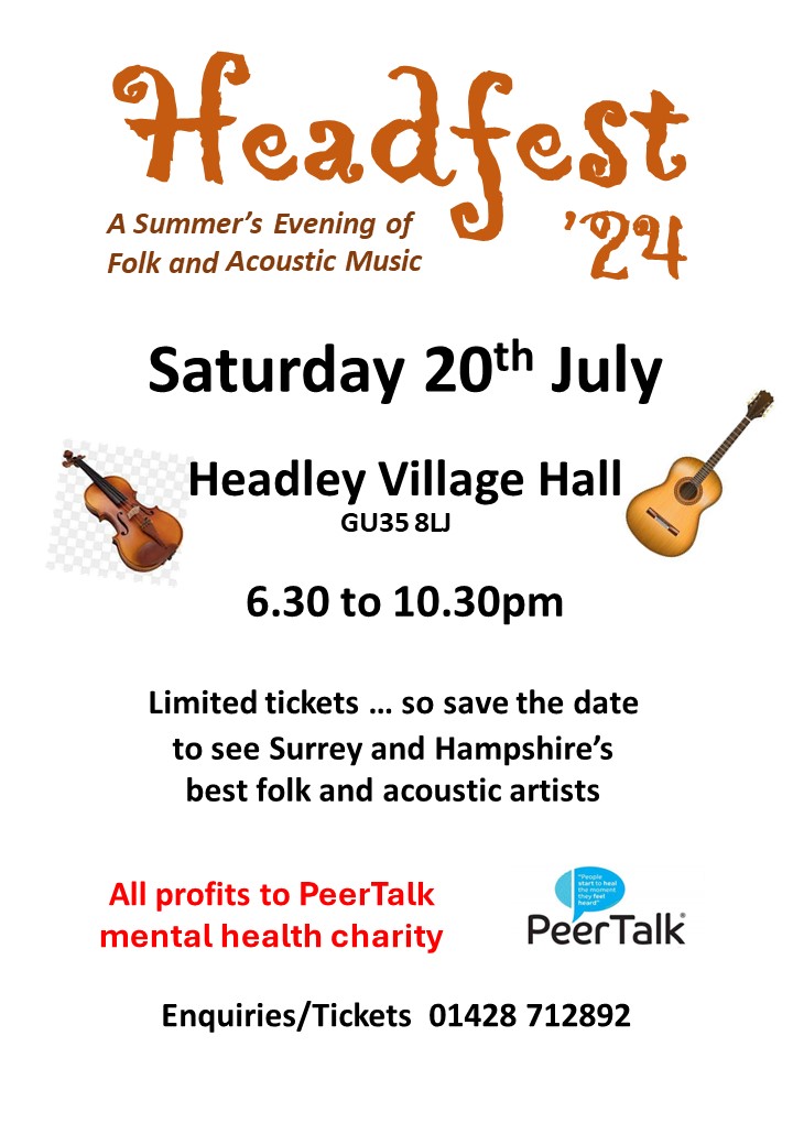 🎶PeerTalk Folk and Acoustic Music Fundraiser 🎶

Help us raise funds to keep our peer support groups in Bordon, Guildford and Farnham running by attending.
Buy tickets here: peertalk.org.uk/donate/ways-to…

#PeerTalk #MentalHealth #Fundraiser #Folkmusic #charityfundraiser #acousticmusic