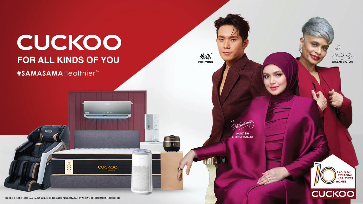 MassHazilla's tweet photo. Drumroll, please!🥁

We're thrilled to announce our Brand Ambassadors for 2024: the legendary Dato' Sri Siti Nurhaliza, the iconic musician Jaclyn Victor, and the multi-hyphenate celebrity Phei Yong!🌟

#cuckooagent #agentcuckoo #ejencuckoo #cuckoomalaysia #cuckoomy #cuckoo2024 https://t.co/uElWqtfSeS