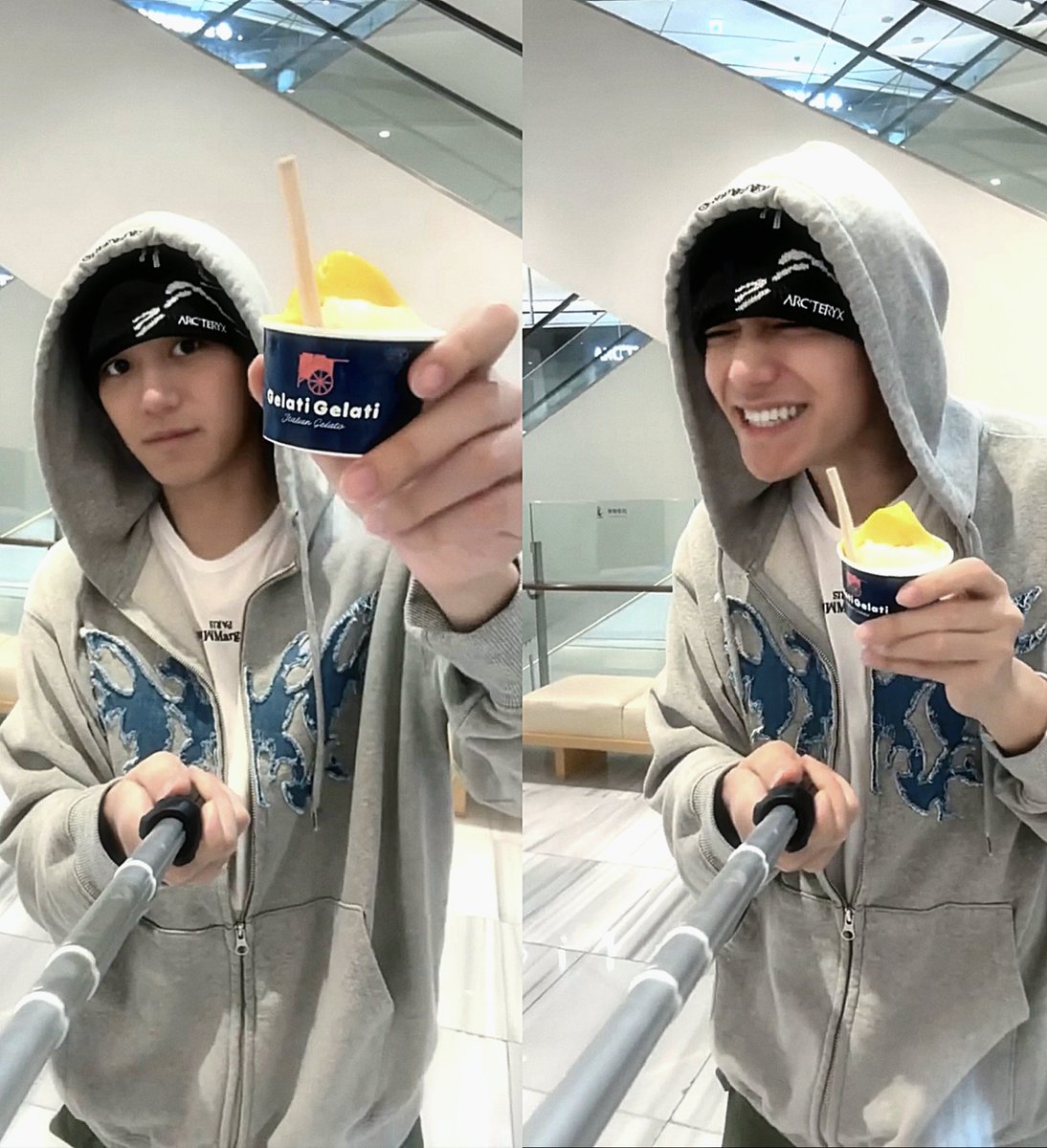 yukheismile's tweet photo. What a cutie with his gelato 🍦 https://t.co/RjbUG3ENyQ