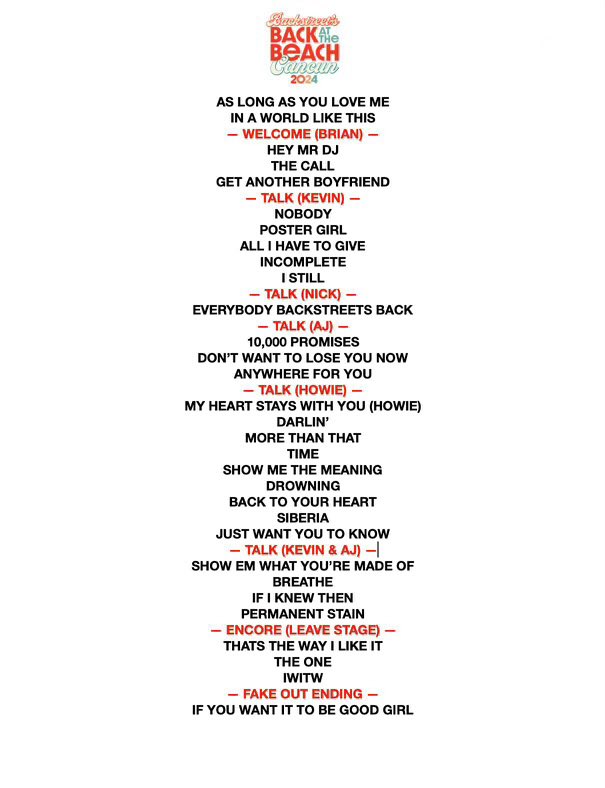 For everyone who followed along tonight, here’s the full set list for our #BSB30for30 show voted on by you! We had so much fun with this and hope you guys enjoyed it as much as we did! Thanks for taking us down memory lane.