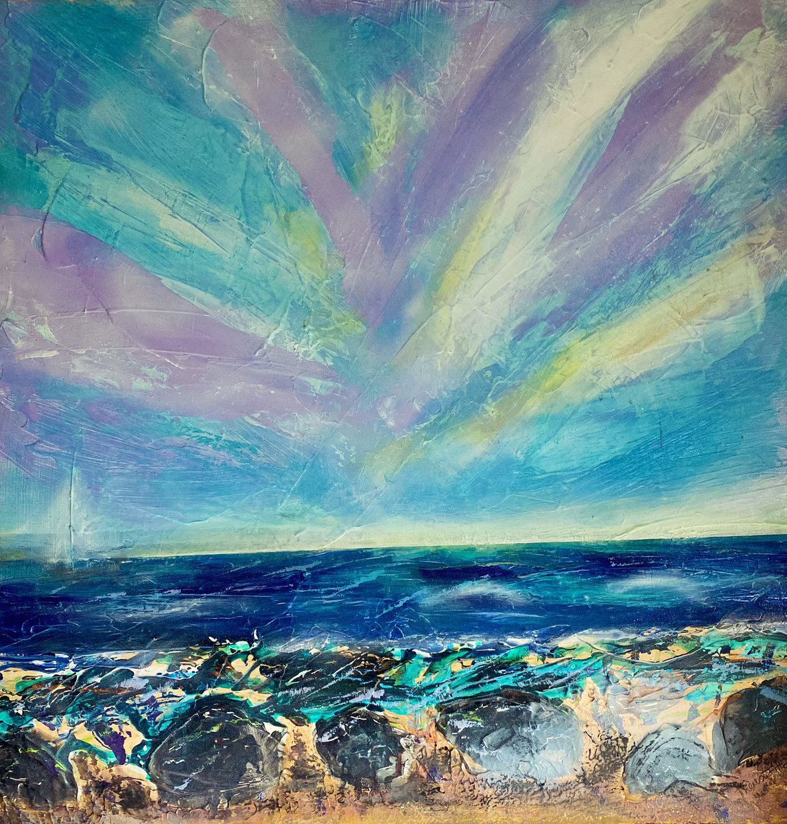 Seascape. Acrylic On Canvas. #ArtistOnX #seascape #contemporaryart #painting