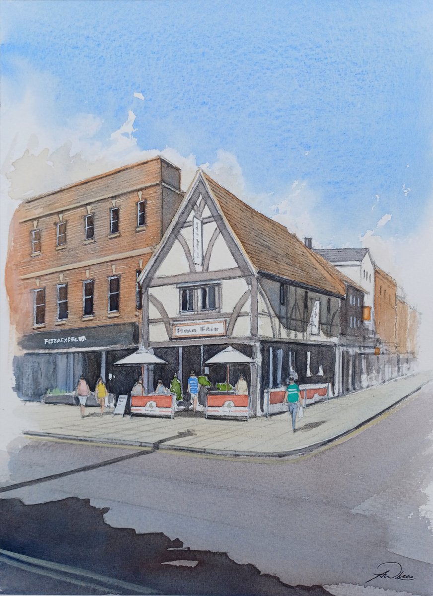 ' Out for lunch ', Salisbury, England
Andrew Lucas 
Watercolour, 30 x 22 cm, I hope you enjoy
#watercolor #architecture #arte #art #painting #salisburyhour #Watercolour #paintingoftheday