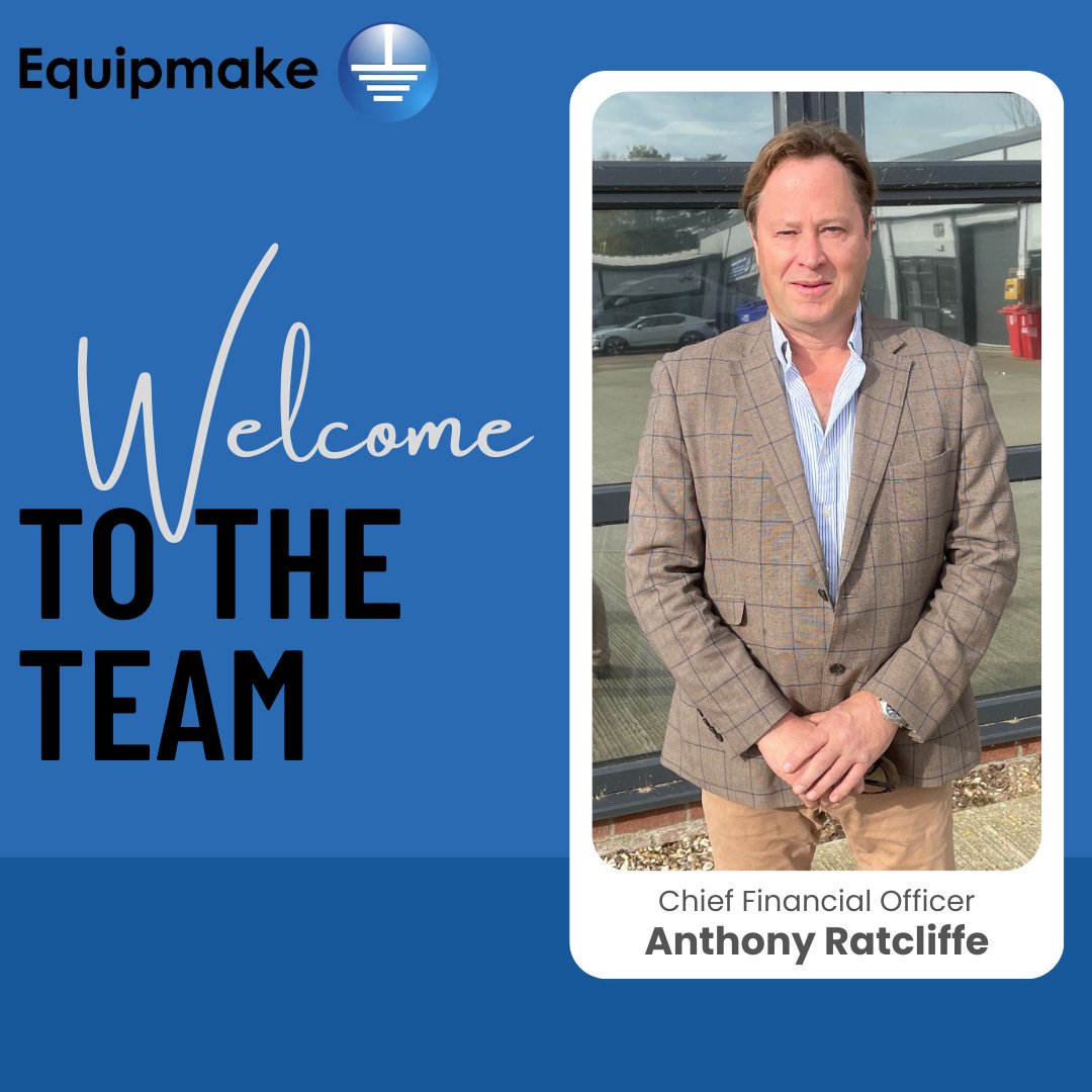 We are pleased to announce Anthony Ratcliffe as Equipmake’s new CFO. Mr. Ratcliffe possesses significant senior financial expertise acquired through roles in several high-growth technology firms listed on public markets, including AIM and Nasdaq.