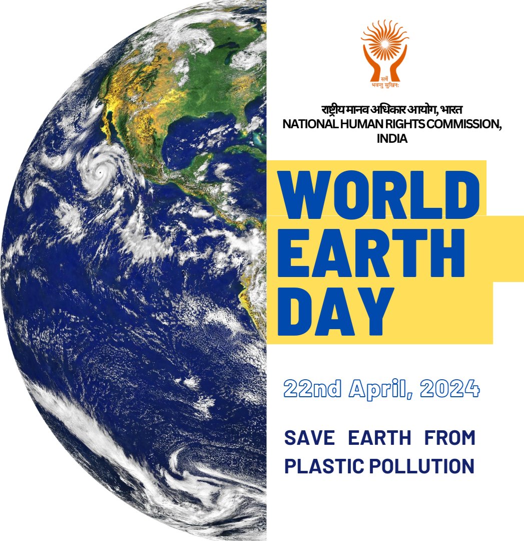 NHRC, India joins the global fraternity in celebrating ‘World Earth Day’ with the theme ‘Planet vs. Plastics’ to increase public awareness of the harmful effects that plastic pollution has on the environment and its inhabitants.
#Standup4HumanRights #WorldEarthDay2024