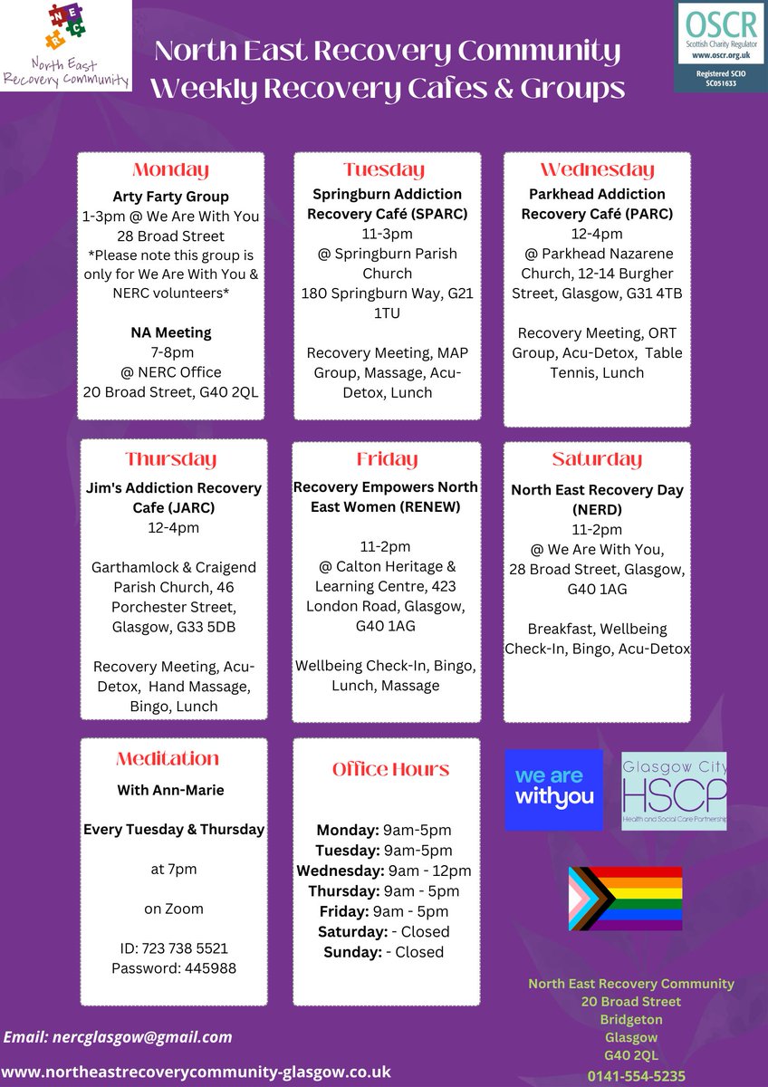 What's on at NERC this week @GlasgowCityADP @GCHSCP @WithYouNEHub