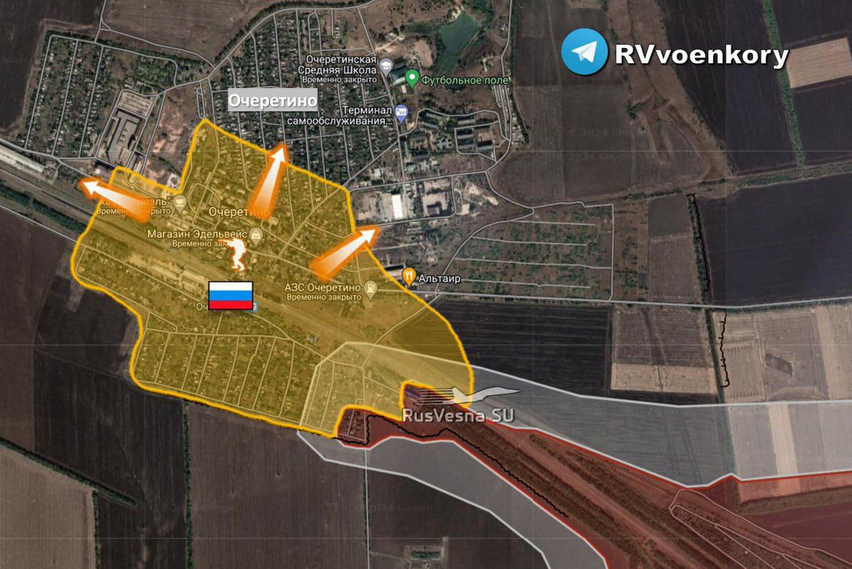 Selon des sources russes, leurs combattants ont non seulement avancé jusqu'à la partie sud de l'Ocheretyne, mais certaines troupes ont atteint presque le centre, bien que cela ne soit pas confirmé par des sources ukrainiennes.