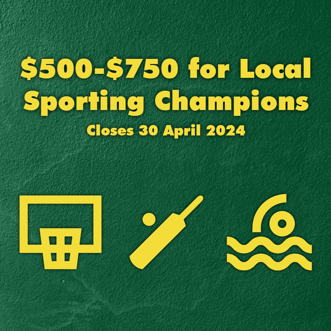 Attention local sporting champions! 🏏⚽🏉 Grants of up to $750 are available for local sporting coaches, officials and competitors aged 12-18 under the Local Sporting Champions program. Applications close 30 April. More info: sportaus.gov.au/grants_and_fun…