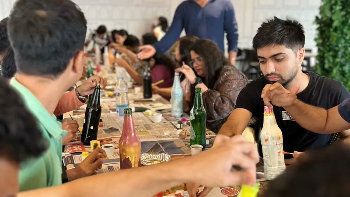 Today was a splash of colours and creativity as we hosted an amazing bottle painting activity with our wonderful clients! 

From beautiful designs to bold strokes of imagination, every painted bottle became a masterpiece in its own right.

#BottlePainting #funactivity