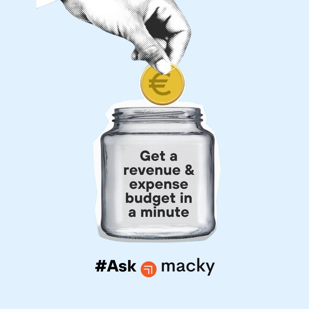 Crunching numbers has never been this easy! 💸 With Macky, you can whip up a comprehensive revenue and expense budget in just a few seconds. No more headaches or spreadsheets - just clear insights and smart financial planning.