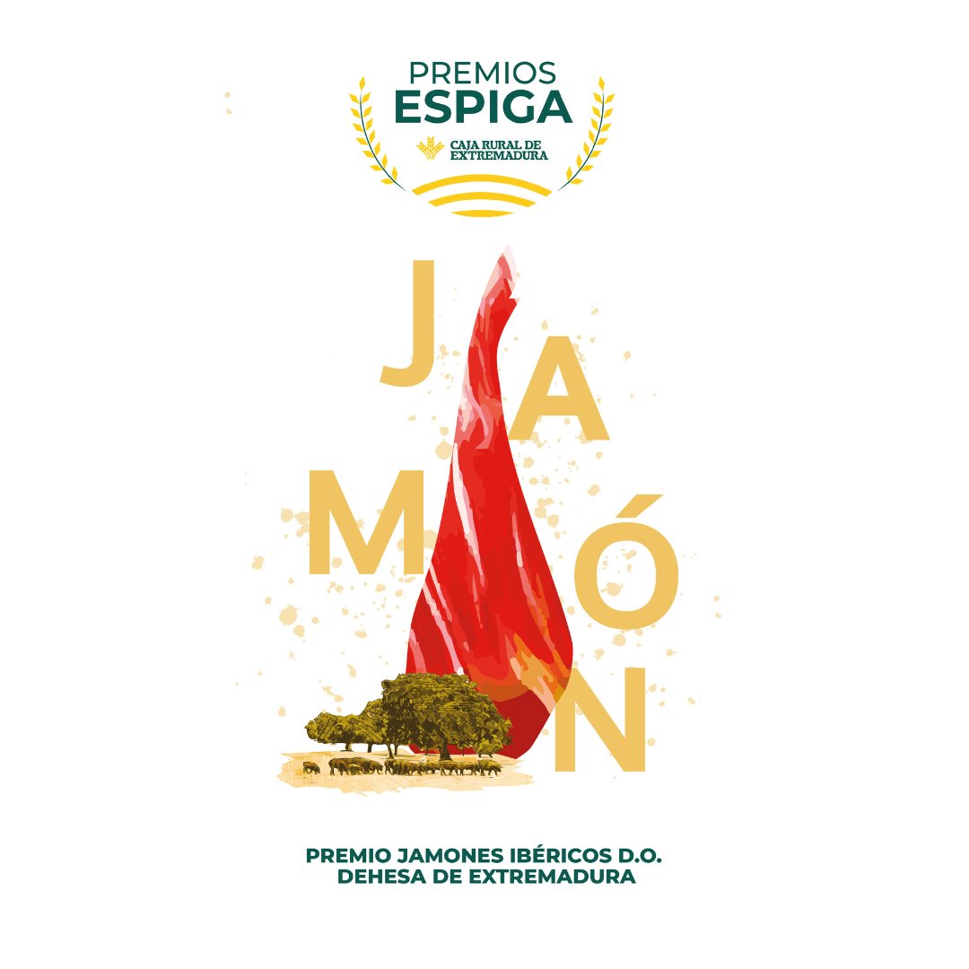 🌾Convocados los Premios Espiga Jamón Ibérico @JamonDO_Extrema 🎂En esta edición nuestros galardones cumplen 25 años 🗓️El plazo de admisión de muestras será del 6 al 17 de mayo 📌Consulta las bases aquí: tinyurl.com/bdhykkvz #LaCajaDeExtremadura #CajaRuralDeExtremadura