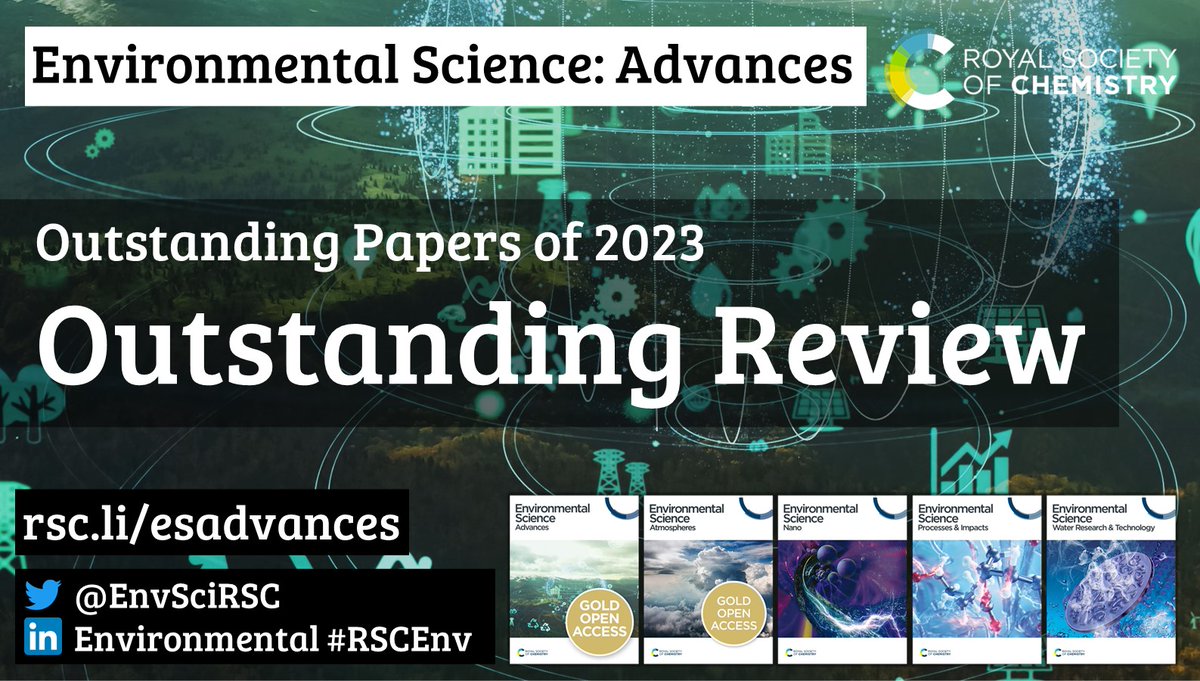 The 2023 #ESAdvances Outstanding Review is ‘What do we know about the production and release of persistent organic pollutants in the global environment?’ by Li Li @ModelerLi et al. Read their full review here: doi.org/10.1039/D2VA00…