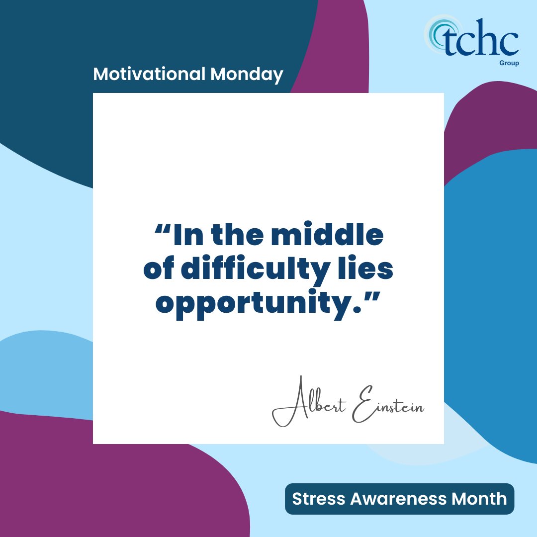 Happy Monday!
'In the middle of difficulty lies opportunity.' 
- Albert Einstein

#stressawarenessweek #stress #stressawareness #work #job #employed #unemployed #stressed #working #tchc #courses #course #school #college