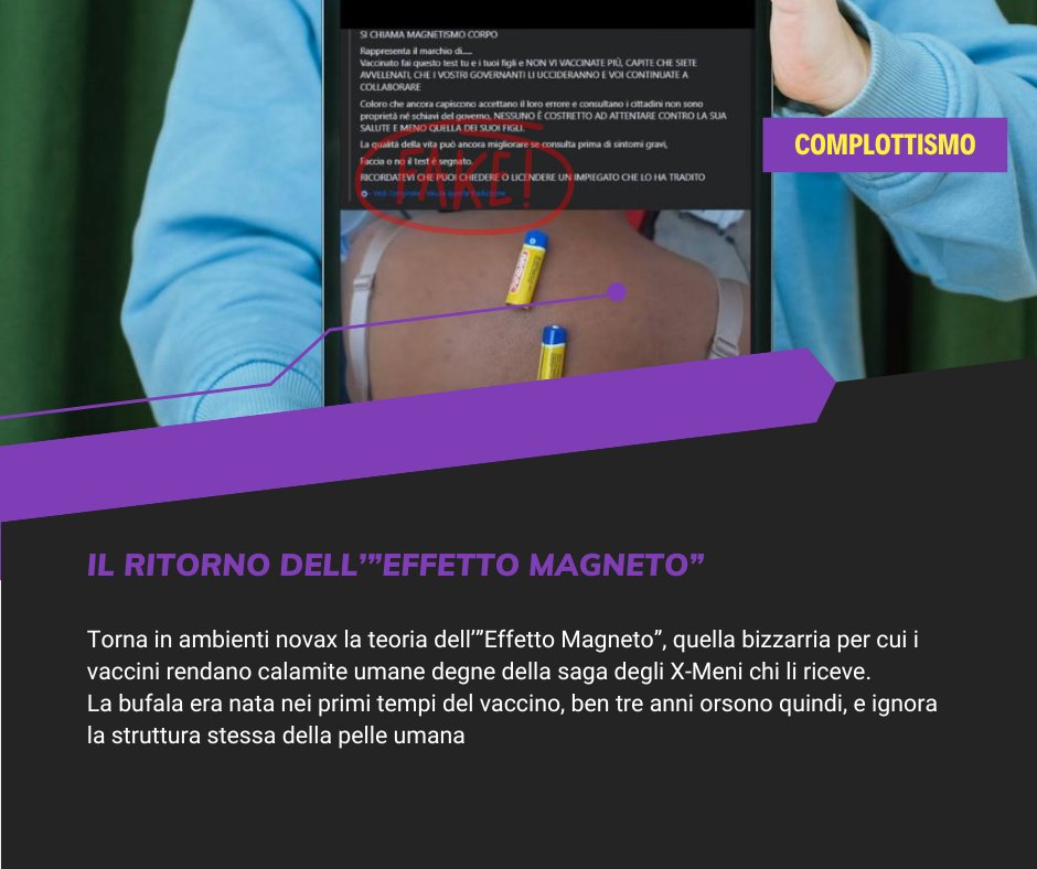 filogicoX's tweet image. Torna tra i #novax la nota #bufala dell'effetto #Magneto, ovvero la teoria per cui i #vaccinati attrarrebbero pile e metalli così, a casaccio

Per dettagli:  bufale.net/il-paradossale…
