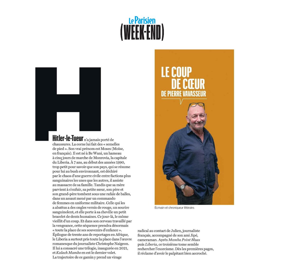 PressesdelaCite's tweet photo. « Kalach mambo » de Christophe Naigeon est dans @leparisienwe ! 📰

"Naigeon construit un puissant et captivant récit, où il arrive que la folie des hommes ne gagne pas la guerre."

Disponible en librairie 📚 https://t.co/W8qt60iyXN