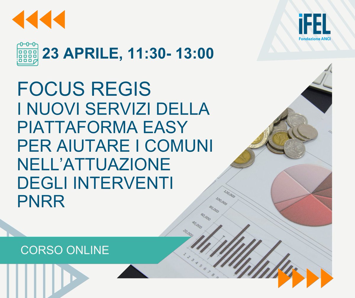 📣Materiali utili per l’uso di #ReGis, estratti di norme e circolari emanate, manuali sul #PNRR: nel #webinar di domani 23 aprile si parlerà di queste e altre funzionalità messe a disposizione su #Easy a supporto dei #comuni.

Iscriviti e partecipa👉bit.ly/3QeDNOK